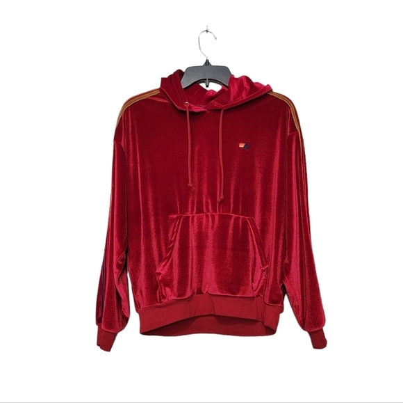Aviator Nation Classic Velvet Relaxed Pullover Hoodie Red Size XS Loungwear - Picture 1 of 7